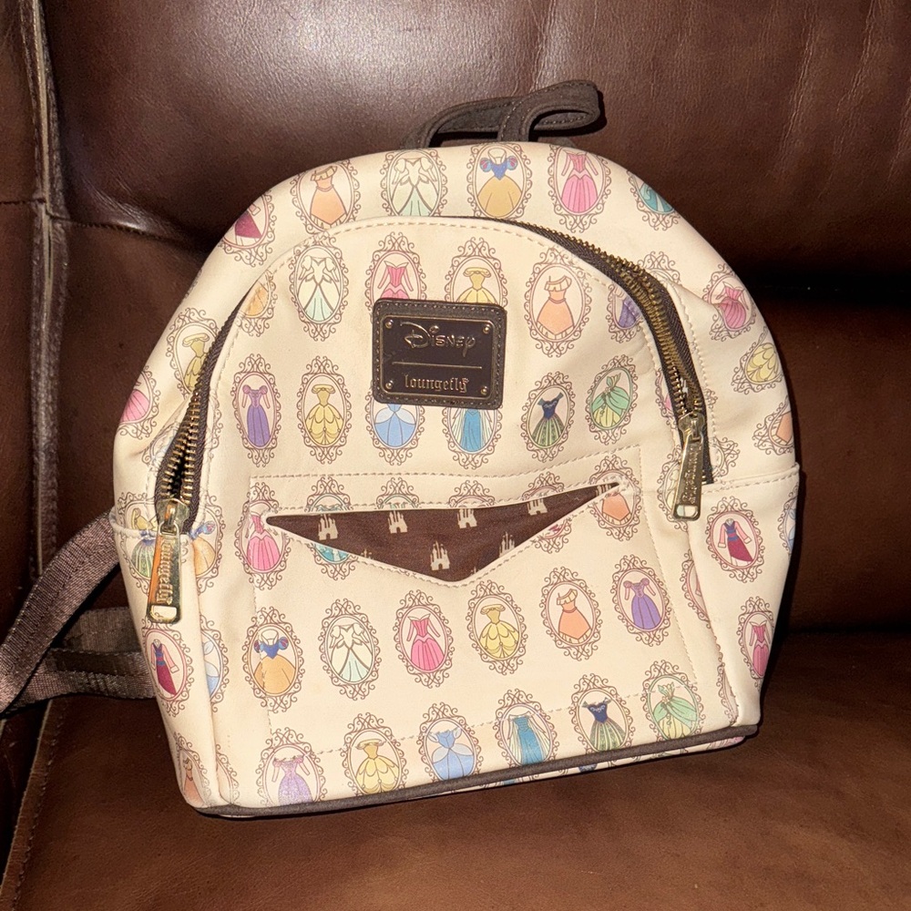 Disney Cream Multicolor Princess Backpack